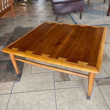 Mid Century Walnut/Hickory ‘Lane Acclaim’ Cocktail Coffee Table Designed by Andre Bus for Lane Furniture 