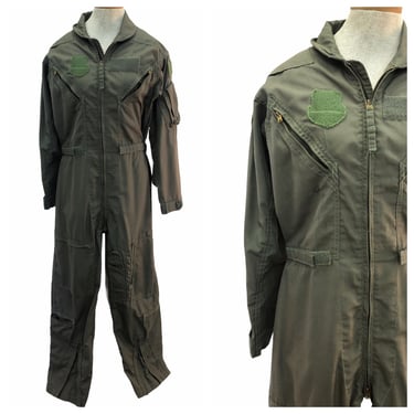 Vintage VTG 1970s 70s Army Green Utility Jumpsuit 