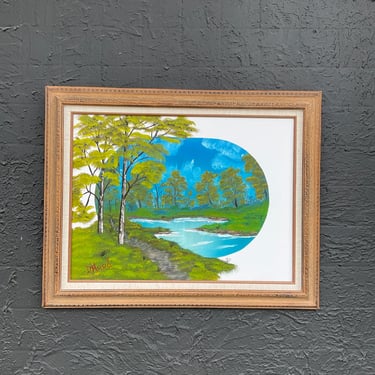 Lagoon And Tree Landscape Painting