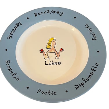 Vintage 2000s “What’s Your Sign?” Libra Salad Snack or Dessert Plate by Pottery Barn 