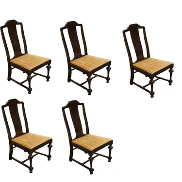 Set Of 5 W.f. Whitney Co. Mahogany Splat Back Dining Side Chairs 1589 