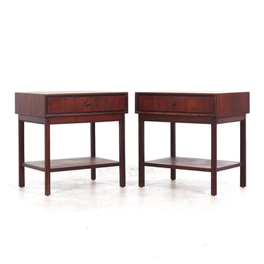 Jack Cartwright for Founders Walnut Nightstands - Pair - mcm 