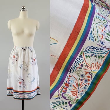 1970s Butterfly Print Skirt by Baker St LTD 70's Skirt 70s Women's Vintage Size Medium 