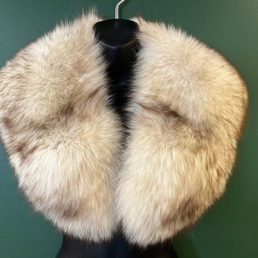 1950s fox fur stole luxe silver ruff fur collar wedding wrap 