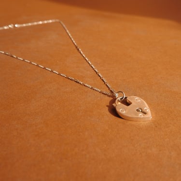 Sterling Silver Heart Lock Necklace 