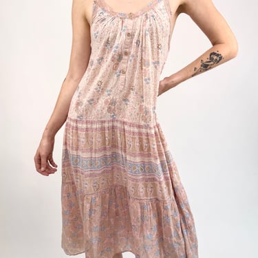 Posy Pastel Indian Cotton Tank Dress