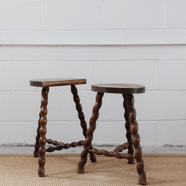 midcentury French bobbin leg stool