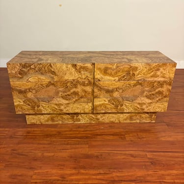 Vintage Faux Burl Wood 6 Drawer Dresser