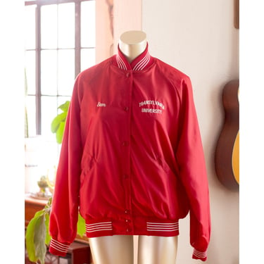 Vintage Baseball Jacket - Transylvania University, Kentucky - 1980s - Sports Bomber Jacket - College Jacket - Red, White, 