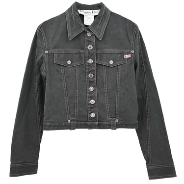 Christian Dior 2003 Single Breasted Denim Jacket Black #36