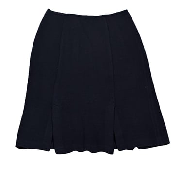 St. John - Dark Navy Knit Skirt w/ Front & Back Slits Sz 2