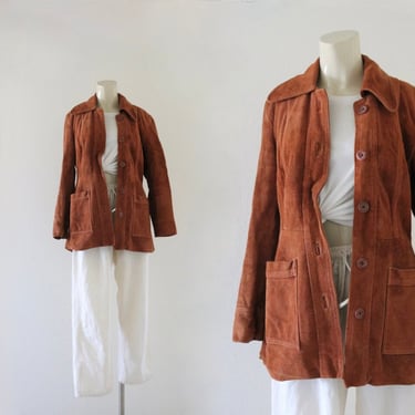 destroyed 70s suede jacket - s - see details 
