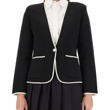 Thom Browne Women Single-Breasted Collarless Jacket