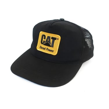 vintage trucker hat / Cat Diesel Power hat / 1990s Cat Diesel Power black trucker hat snapback cap 