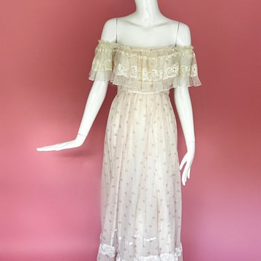 knee length dresses for ladies Faren Lace Trim Maxi Dress White– Selfie Leslie main image 0