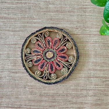 Vintage Woven Trivet - Red Blue Green 