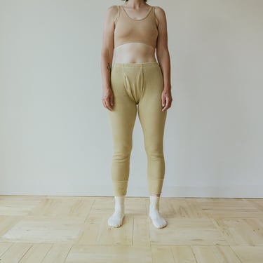 Organic Long Underwear, Tan Long Johns, Mens & Womens Thermal Underwear, Genderless Winter Underwear 