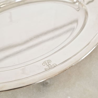 vintage french monogrammed silver hotel tray