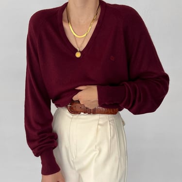 Vintage Christian Dior Merlot Logo Knit Sweater