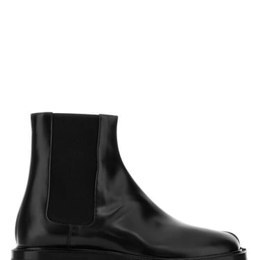 Maison Margiela Men Black Leather Tabi County Chelsea Ankle Boots