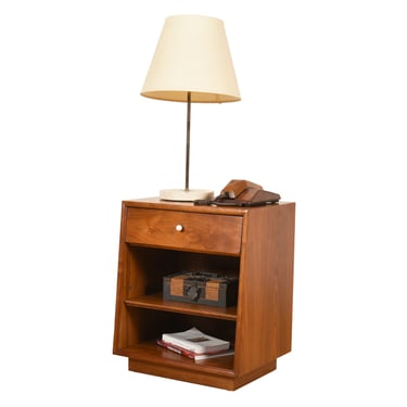 Drexel Declaration Canted Nightstand w Drawer + Adj Shelf