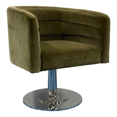 Caracole Modern Beige Velvet Mixed Message Lounge Chair