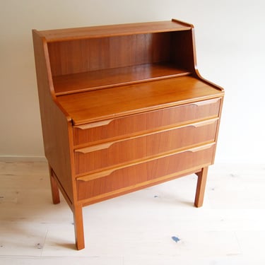 Danish Modern Teak Secretary Desk / Vanity /Dresser / Chest by Trekanten Made in Denmark 