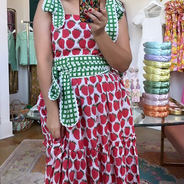 Pre-order Bohemian Gemme Strawberry Print Midi Dress