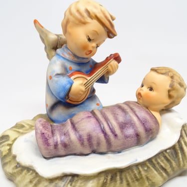 German Hummel  24/1 Heavenly Lullaby Candle Holder, Hand Painted Porcelain Angel with  Baby Jesus Figurine, Vintage West Germany 