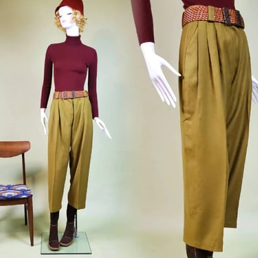 Vintage 60s mod wool slacks. Nightingale brown. High rise. (27×25 12) 