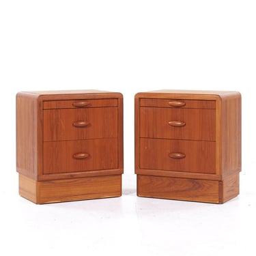 Dyrlund Mid Century Danish Teak Nightstands - Pair - mcm 