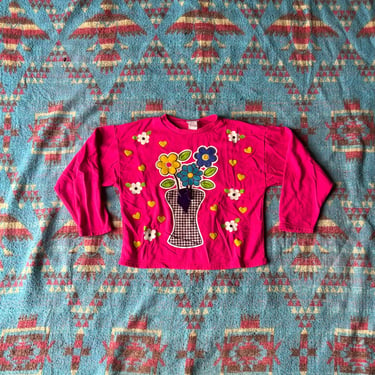 Vintage 80s Colorful Flower Sweatshirt 