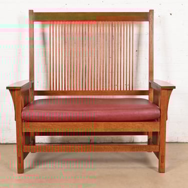 Stickley Mission Oak Arts &#038; Crafts Spindle Bench or Settee