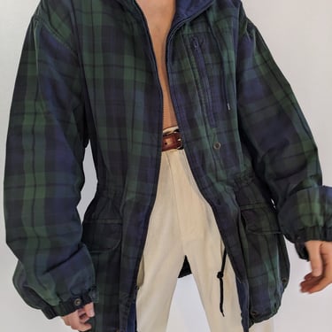 90s Tommy Hilfiger Blue & Green Plaid Jacket