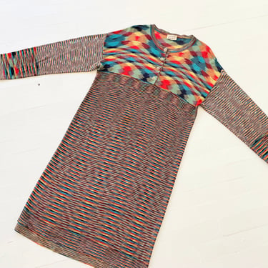 1970s Missoni Rayon Knit Striped Knit Dress 
