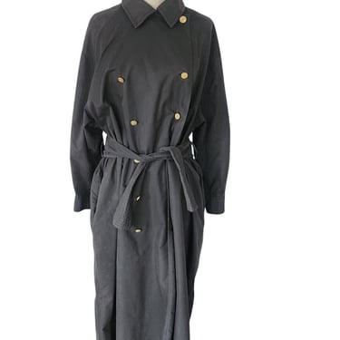 Vintage 80s Sonia Rykiel Coat Black Trench Med 