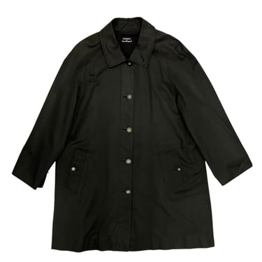 Chanel Black Logo Button Trench Coat