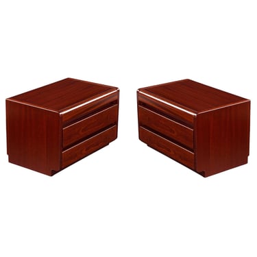 Pair of Moser German Modern Rosewood Nightstands with Pull Out Tray 