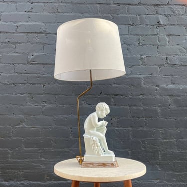 Vintage Mid-Century Modern Porcelain Reading Child Table Lamp by Canova, c.1960’s 