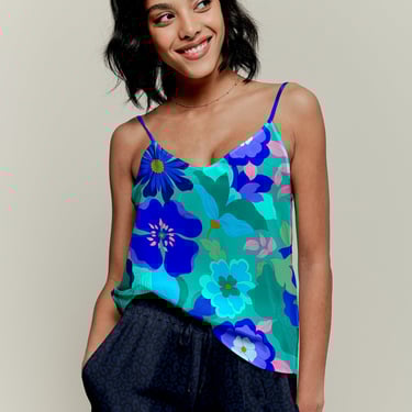 Khala Cami | Blue Retro Floral