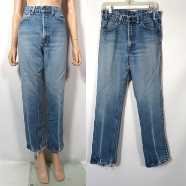 Vintage 70s Levis Orange Tab Distressed Jeans Size 32 x 29 