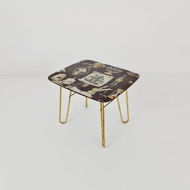 Rare brass German vintage coffee table By Else Möbel, 1950s 