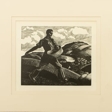 Clare Leighton &quot;April: Sowing&quot; Woodcut