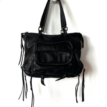 Vintage Distressed Black City Bag
