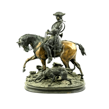 Antique Sculpture, Bronze, Pierre-Jules Mene 'The Huntsman', Statue, 1800s!!