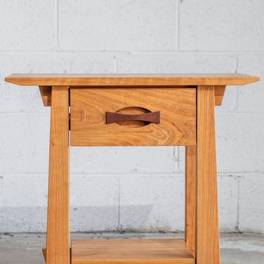 Enso Side Table with Drawer - Nightstand, Bedside Table - Solid Wood Side Table in White Oak, Walnut, Cherry, and Maple 