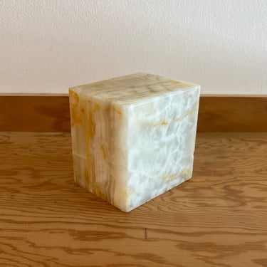 Vintage Onyx Cube paperweight