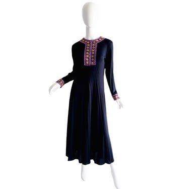 70s Futura Couture Metallic Dress / Vintage Psychedelic Maxi Dress / 1970s Disco Party Dress Medium 