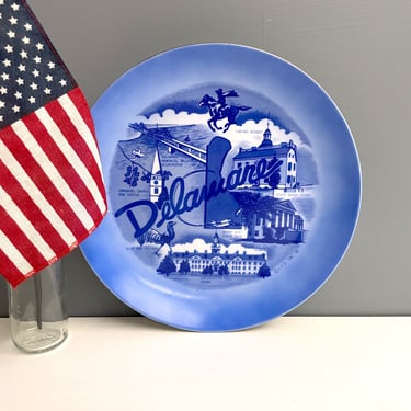 Delaware souvenir state plate - 1980s vintage 