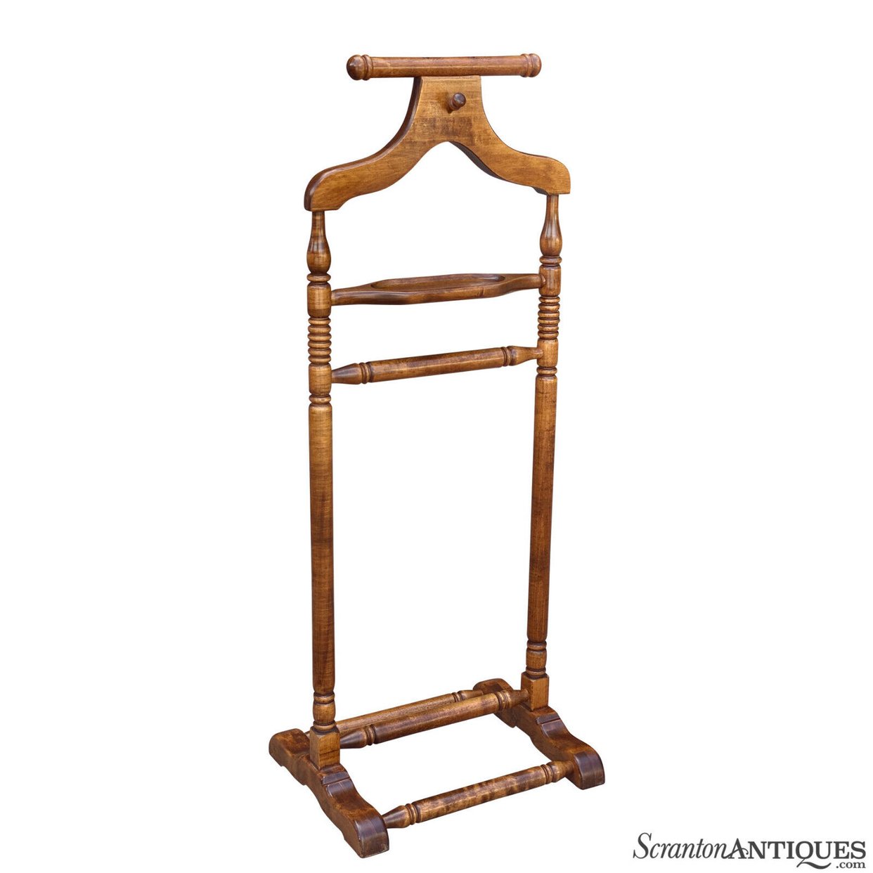 Vintage Traditional Colonial Pine Gentleman Wardrobe Valet Stand ...